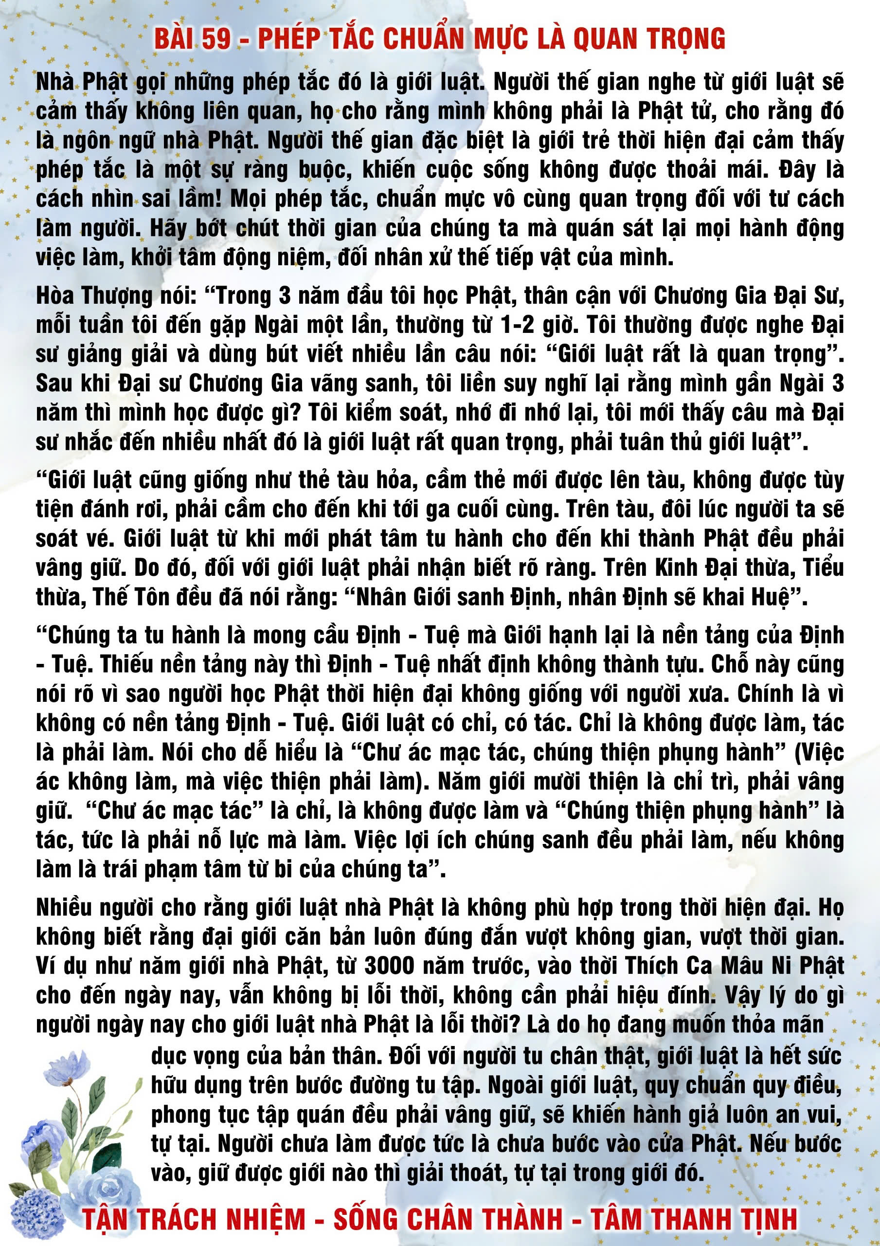 59 · PHTT - Phép Tắc Chuẩn Mực Là Quan Trọng - 59